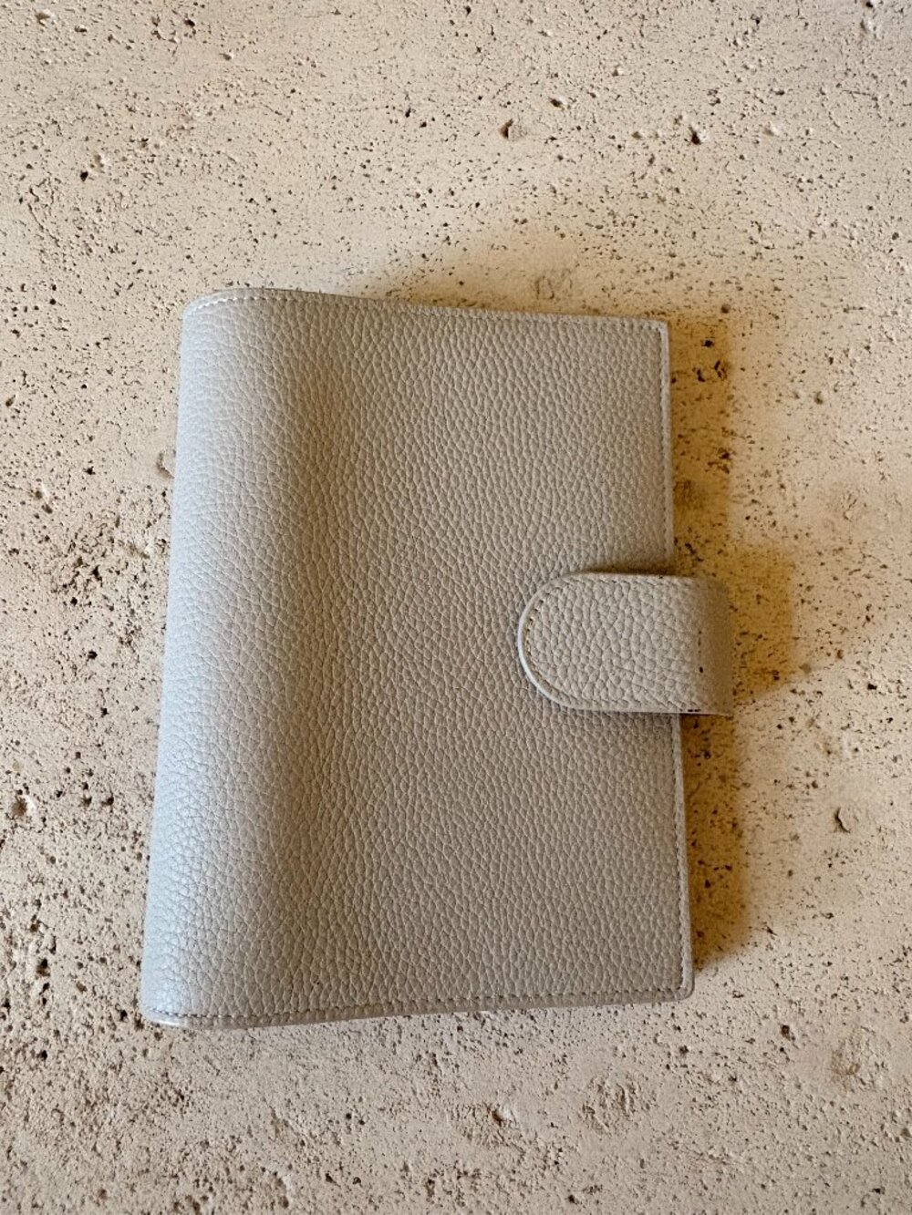 Personal size Cloth & Paper leather planner in grey